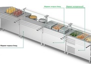Линия раздачи б/у,  мармиты б/у,  тепловые мармиты для вторых блюд б/у.